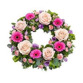 Wreath in pink and lilac
