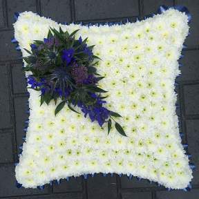 Massed cushion in blue