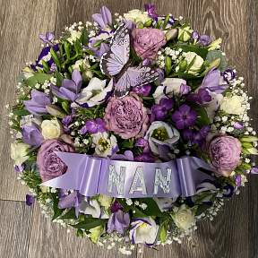 Lilac and purple butterfly posy