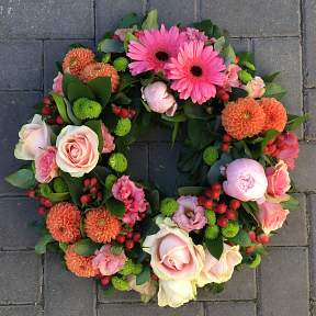 Pinks and orange wreath