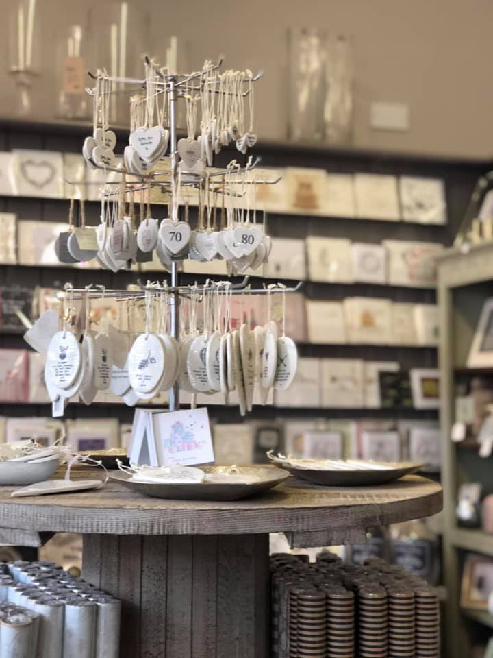 Display of East of India porcelain tags