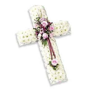 Massed cross with pink spray