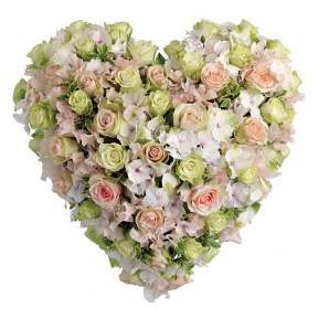 Loose soft pink and white heart