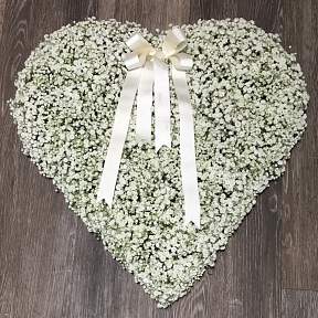 Gypsophila Heart with Bow