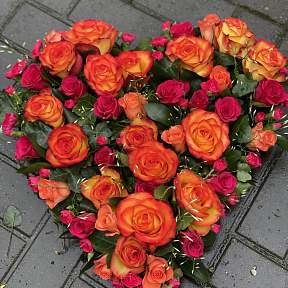 Orange and Cerise heart